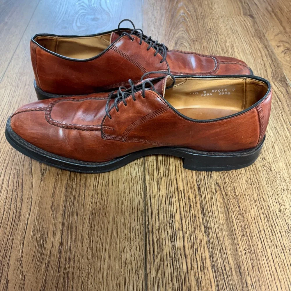 Allen Edmonds DELLWOOD Split Toe Lace Up Oxfords 11.5 D Brown USA Made Leather